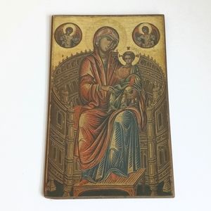 Vintage Madonna and Child on Curved Throne Painting Andrew W. Mellon Collection